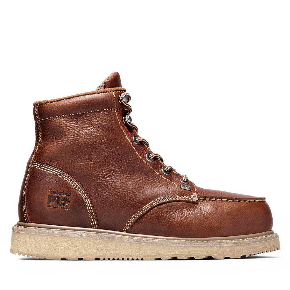 Botas de Trabajo Timberland Hombre Pro® Barstow Wedge Alloy Toe Marrones - Chile GLN-915084